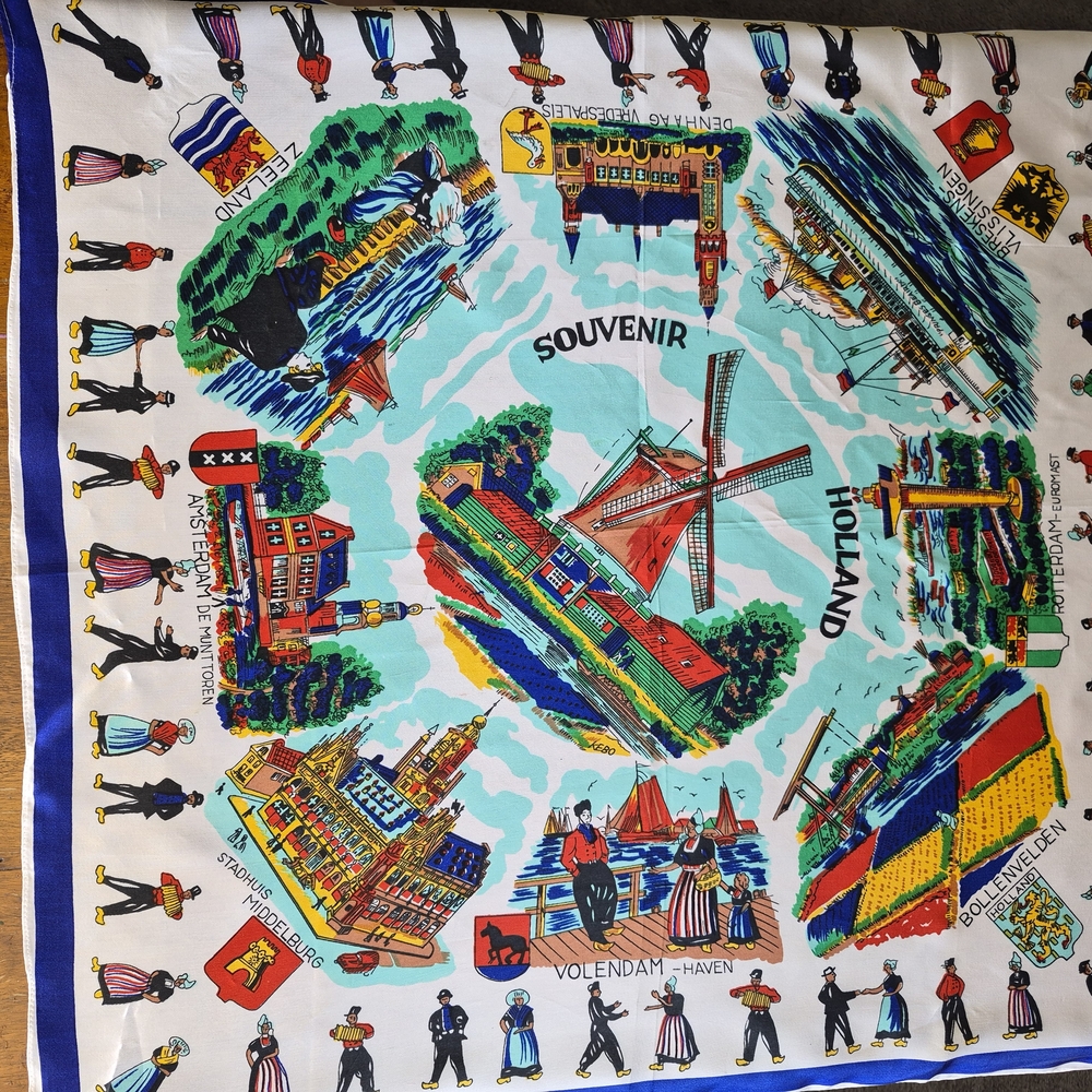 Vintage Holland Souvenir Scarf